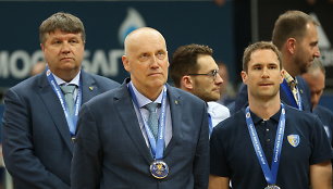 Rimas Kurtinaitis ir Robertas Kuncaitis (kairėje)