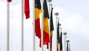 Prie Vyriausybės i&scaron;keltos devynios Belgijos vėliavos