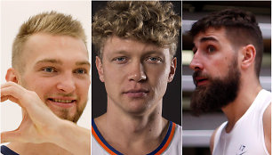 Domantas Sabonis, Mindaugas Kuzminskas ir Jonas Valančiūnas