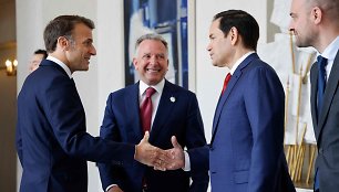 Emmanuelis Macronas, Steve'as Witkoffas ir Marco Rubio