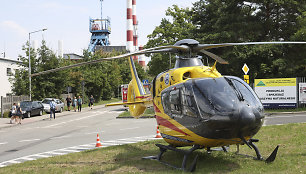 Gelbėtojų sraigtasparnis prie Ridultovų anglių kasyklos