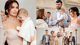 Tatjanos ir K&scaron;i&scaron;tofo Lavrinovičių sūnaus Kristiano krik&scaron;tynų akimirka
