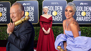 Stellanas Skarsgardas, Helen Mirren, Lady Gaga &bdquo;Auksiniuose gaubliuose&ldquo;