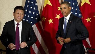 Kinijos prezidentas Xi Jinpingas ir JAV prezidentas Barackas Obama