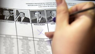 JAV prezidentinės kampanijos pirminius rinkimus Puerto Rike laimėjo Marco Rubio