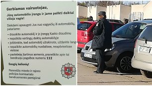 Policijos pareigūnų dalijami įspėjimai