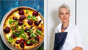 Nida Degutienė ir jos kepta tarta