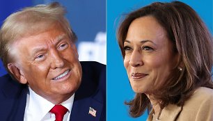 Donaldas Trumpas ir Kamala Harris 