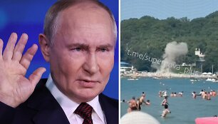 Vladimiras Putinas, numu&scaron;tas dronas prie Juodosios jūros