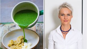 Nida Degutienė ir jos virta dilgėlių sriuba su bulvių kukuliukais