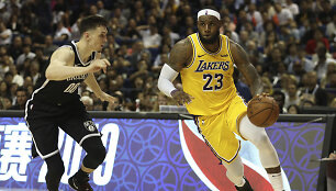 &bdquo;Nets&ldquo; pranoko &bdquo;Lakers&ldquo; ekipą NBA ikisezoninėse rungtynėse Kinijoje.
