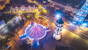 Vilniaus Kalėdų eglė iš paukščio skrydžio