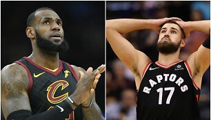 LeBronas Jamesas ir Jonas Valančiūnas
