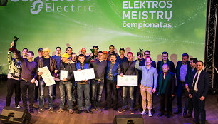 Kauno Žalgirio arenoje paskelbti Lietuvos elektros instaliacijos meistrų čempionato 2015 nugalėtojai.