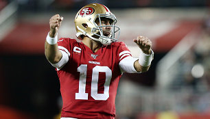 Triumfuojantis „49ers“ įžaidėjas Jimmy Garoppolo