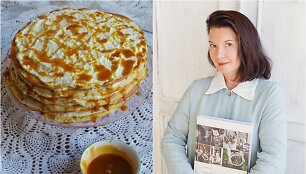 Renata Ničajienė ir jos gamintas blynų tortas 