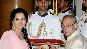 Sania Mirza ir Indijos prezidentas Pranabas Mukherjee