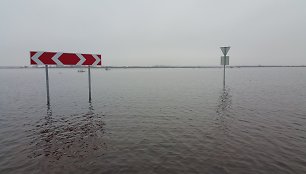 Lenkijoje automobilį išsinuomojusios prancūzės kelionę baigė Rusnės potvynio vandenyse.