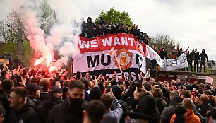 Protestuojantys „Manchester United“ sirgaliai