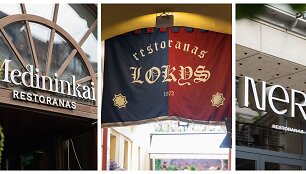 Trys restoranai: &bdquo;Medininkai&ldquo; (kairėje), &bdquo;Lokys&ldquo; (viduryje) ir &bdquo;Neringa (de&scaron;inėje)