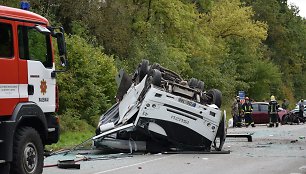 Autobuso avarija Raseinių rajone