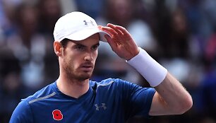 Toma&scaron;ą Berdychą Paryžiuje nugalėjęs Andy Murray &ndash; per pergalę nuo pirmos pasaulio raketės titulo
