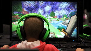 Vaikas žaidžia &bdquo;Minecraft&ldquo;