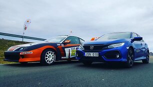 Naujasis &bdquo;Honda Civic&ldquo; palangos &bdquo;Eneos 1006 km&ldquo; lenktynėse, kartu su &bdquo;Žaibelio&ldquo; komandos &bdquo;Honda Integra&ldquo;