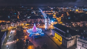 Vilniaus Kalėdų eglė iš paukščio skrydžio