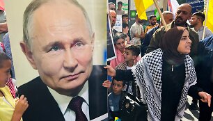 Palestinietė laiko Vladimiro Putino portretą