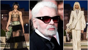 &bdquo;Fendi&ldquo; 2019&ndash;2020 m. rudens ir žiemos kolekcijos modeliai ir Karlas Lagerfeldas