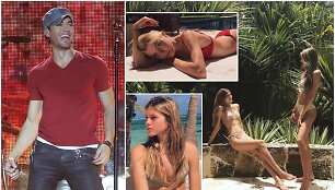 Enrique Iglesias ir jo sesės dvynės Cristina ir Victoria Iglesias