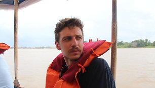 Režisierius Vytautas Puidokas ekspedicijoje Amazonijoje.