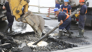 Vandentiekio avarija Subačiaus gatvėje