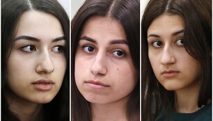 I&scaron; kairės: Krestina, Angelina, Marija Khachaturian