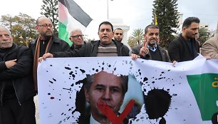 Protestas Gazos ruože prieš A.Blinkeno vizitą