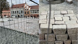 Kauno Rotu&scaron;ės aik&scaron;tėje perklojami ta&scaron;yti akmenys