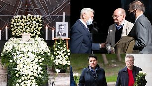 Atsisveikinimas su Kazimieru Motieka, Daina Gudzinevičiūtė ir Artūras Poviliūnas, Valdas Adamkus, Kęstutis Girnius