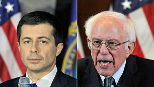 Pete'as Buttigiegas ir Bernie Sandersas