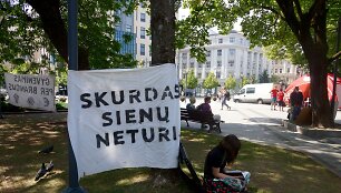 Protestuotojai prie Vyriausybės