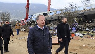 Graikijos transporto ministras Kostas Karamanlis įvykio vietoje