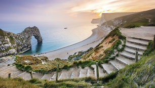 Durdle Door paplūdimys Dorsete, Didžiojoje Britanijoje 