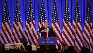 I&scaron;rinktojo JAV prezidento Donaldo Trumpo spaudos konferencija