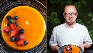 Restoranų grupės &bdquo;Fortas&ldquo; &scaron;efas &Scaron;arūnas Pa&scaron;kauskas ir jo gamintas tortas