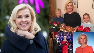 Laima Kybartienė su anūkais ir Arūnu Valinsku