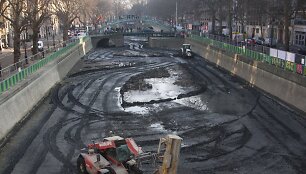Paryžiaus Sen Marteno kanalo valymas