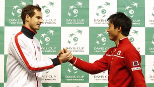 Andy Murray ir Kei Nishikoris