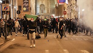 Protestuotojai Florencijoje