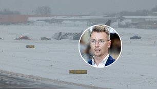 Tadas Vasiliauskas ir nuo tako nuslydęs lėktuvas