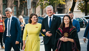 Gitanas Nausėda ir Diana Nausėdienė Kauno universitetų mokslo šventėje